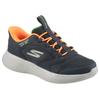 Slip-On Sneaker SKECHERS "GO RUN 400 V2", Kinder, Gr. 33, blau (navy, orange), Synthetik, kontrastfarbene Details, sportlich, Schuhe, Schlupfschuh mit Slip-ins, Größenschablone zum Download