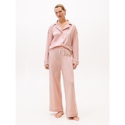 Pyjama, Damen, Gr. S (36), pink (foggy pink), Jersey, Obermaterial: 57% Baumwolle, 38% Modal, 5% Elasthan, TOMMY HILFIGER UNDERWEAR, casual, Langarm, Homewear-Sets, im Hemdblusenlook Image
