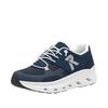 Slip-On Sneaker RIEKER SPORT, Herren, Gr. 47, blau (dunkelblau), Nubuklederimitat, Mesh, sportlich, Schuhe, Freizeitsneaker, Halbschuh, Schlupfschuh mit gepolstertem Schaftrand