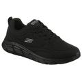 Sneaker SKECHERS "BOBS B FLEX LO", Damen, Gr. 40, schwarz, Lederimitat, unifarben mit Farbeinsatz, sportlich, Schuhe, Praxisschuh, Freizeitschuh, Sportschuh mit Memory Foam