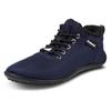 Barfußschuh LEGUANO "Galaxo", Damen, Gr. 47, blau (dunkelblau), Textil, sportlich, Schuhe, Komfortschuh, Flats, Schnürschuh mit spezieller Halbkugel-Laufsohle