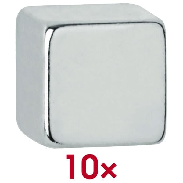 MAUL Neodym Magnete 0,7 x 0,7 x 0,7 cm 10 Stück silber