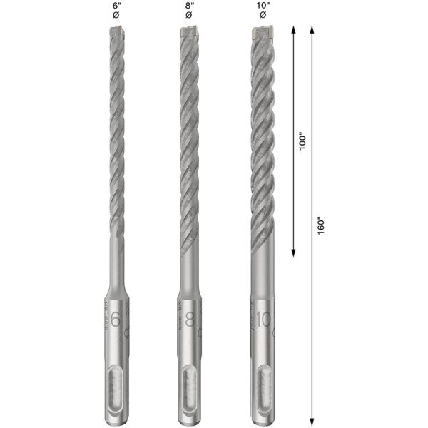 BOSCH Hammerbohrer-Set PRO SDS plus-5X Ø 6/8/10 mm 3-teilig grau Image