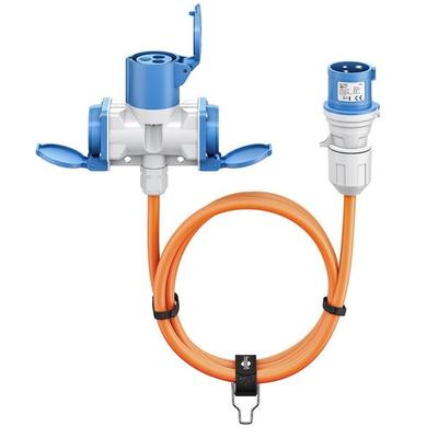 goobay Camping Adapterleitung 10.0 m IP44 CEE-Stecker CEE-Buchse orange