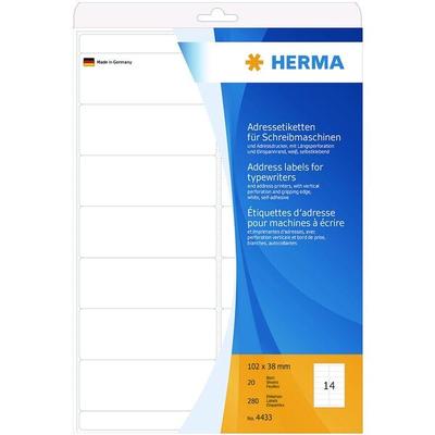 Herma Adress-Etiketten weiß 102,0 x 38,0 mm 280 Stück weiß Image