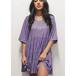 Femmes Mini Robe Robes à paillettes Robe de Cocktail Mode Moderne Soirée Cocktail Coupe régulière Uni Manche Courte Col ras du cou Argent Gris noir Noir Blanche Été Printemps