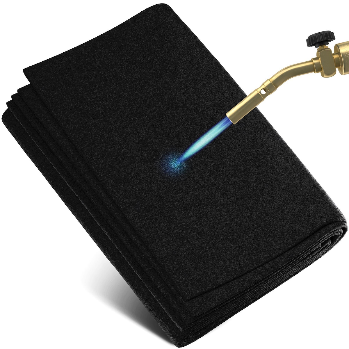 Feuerfeste Unterlage 1x1 m - Hitzeschutzmatte hitzebeständig bis 982 °C - Brandschutzmatte als ideale Feuerschutzmatte - schwarz Image