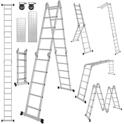 Mehrzweckleiter Multifunktionsleiter Klappleiter Teleskopleiter 4x5 582cm Anlegeleiter Stehleiter Image