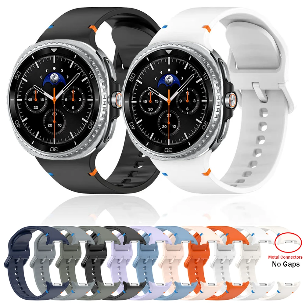 Silikon-Softband für Samsung Galaxy Watch8 Classic 46 mm, atmungsaktives Armband, Galaxy Watch 8 40/44 mm, keine Lücken, einfaches Sportarmband Image