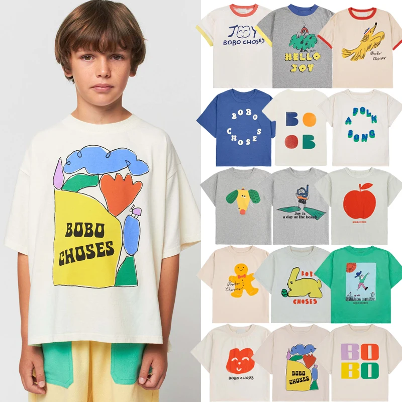 Kinder T-shirt 2025, Neue Jungen Mädchen Einfarbig Gedruckt Top Kinder Cartoon Casual T-shirt Frühling Sommer kinder Kleidung Top Image