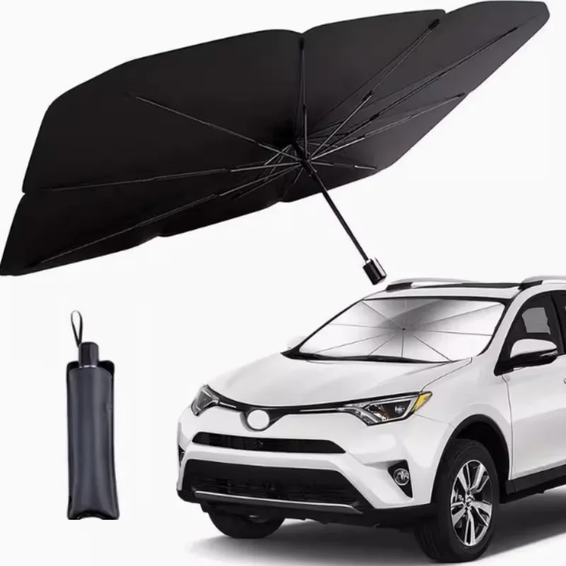 1-4PCSFaltbare Auto Windschutzscheibe Sonnenschirm Regenschirm Wärmedämmung UV Schutz Frontscheibe Sonnenblock Abdeckung Innen Visier Schild Image