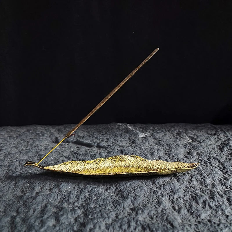 21 cm nicht 15 cm Meditations-Räucherstäbchenhalter aus Metall für Heimdekorationen, goldene Farbe, Sandelholz, OUDH-Räucherstäbchen, Räuchersockel Image