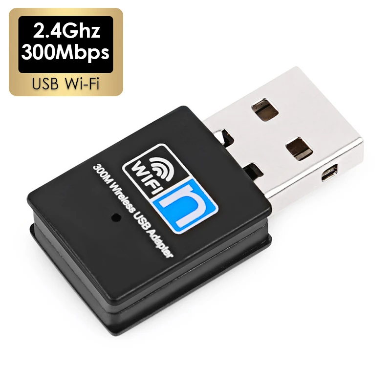 USB 2.0 WiFi-Adapter, 300 m, 2,4 GHz, Wi-Fi-Dongle, Antenne, Mini-Wireless-Empfänger, Ethernet, PC, Computer, Laptops, Netzwerkkarte Image