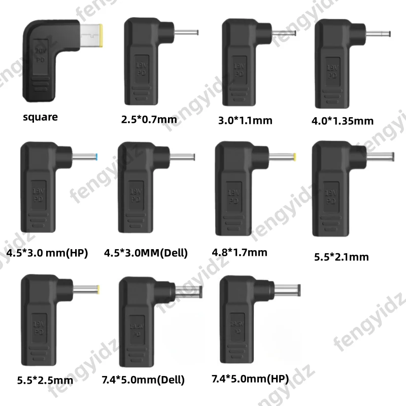 Laptop-Netzteil-Anschluss, DC-Stecker, USB-Typ-C-Buchse auf universellen männlichen Klinkenkonverter für HP Dell Asus Acer Lenovo Notebook Image