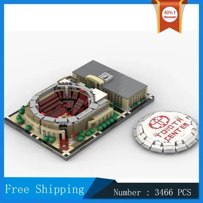 Stadtzentrum 1/2 Mikro polis Modell Bausteine Moc Raketen Basketballs piel Szene Sammlung Spielzeug Geschenke Image
