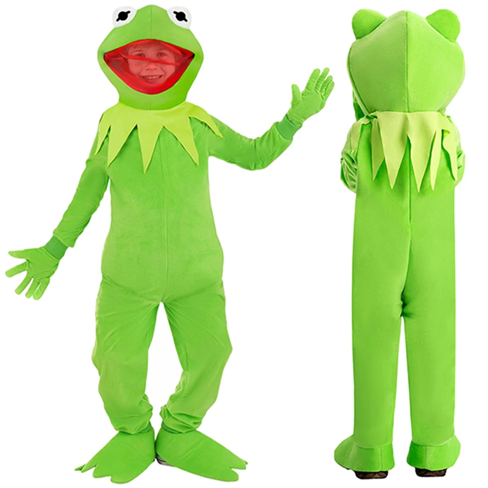 Frosch Kermit Cosplay Fantasy Kleidung Rollenspiel Hallowmas Kindergarten Bühne Party Kostüm Uniform Karneval Rollenspiel Anzüge Image