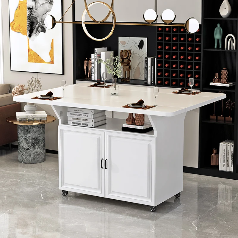 Einfacher, moderner Klapp-Esstisch für den Haushalt, kleine Wohnung, beweglich, rechteckig, mit Rädern, multifunktionaler, einfacher Esstisch