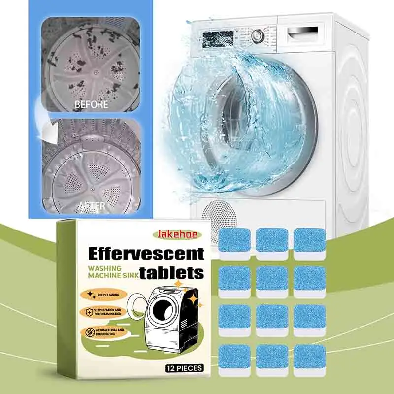 Waschmaschinenreiniger, Brausetabletten, leistungsstarkes Schmutzflecken-Reinigungsmittel, Geruchsentferner, langanhaltende Frische für die Reinigung zu Hause Image