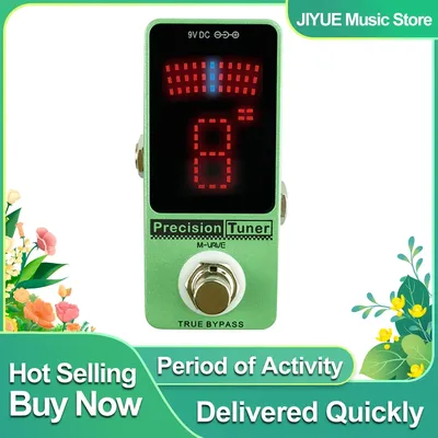M-VAVE Tuner E-Gitarre Effektpedal Tuner Pedal Präzisions-Gitarrenstimmgerät mit LED-Anzeige True Bypass Gitarrenteile und Zubehör