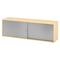 bümö Lowboard Schiebetürenschrank in Ahorn/Silber - Büromöbel Sideboard aus Holz, 160 cm breit, Büroschrank nur 40 cm schmal, Büro Schrank mit