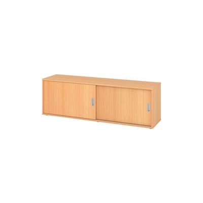 bümö Lowboard Schiebetürenschrank in Buche - Büromöbel Sideboard aus Holz, 160 cm breit, Büroschrank nur 40 cm schmal, Büro Schrank mit Schiebetüren Image