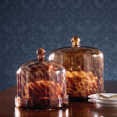 Tortoise Glass Cake Dome & Plate - Large - Ballard Designs