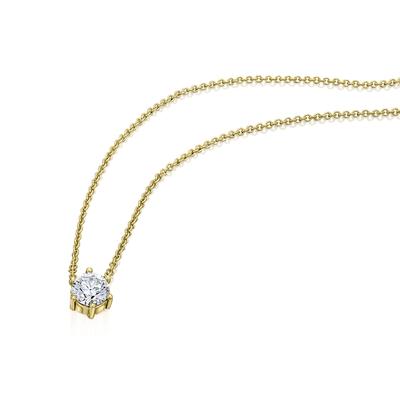 Goldkette ONE ELEMENT "0.25 ct Diamant Brillant Halskette Rundankerkette", gold, Halsketten, Damen, 0,25 ct, Gelbgold 585-Gold-Diamanten, Gelbgold 585, Gold, Diamanten, aus 585 Gelbgold 45 cm Ø 0,8 mm – für Damen – klassisch & elegant im Design Image