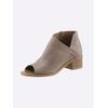 Sandalette ANDREA CONTI, Damen, Gr. 37, grau (taupe), Leder, Glattleder, modisch, Schuhe Sommerboots Schaftsandale Ankleboots