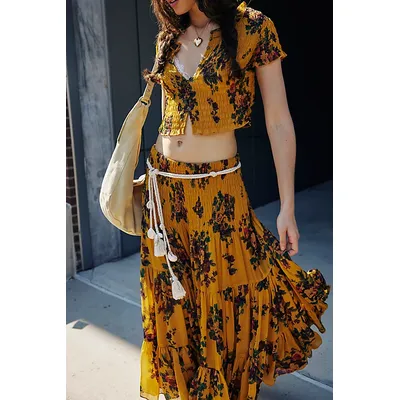 Blooming Romance Set at Free People in Goldenrod Combo, Size: Small