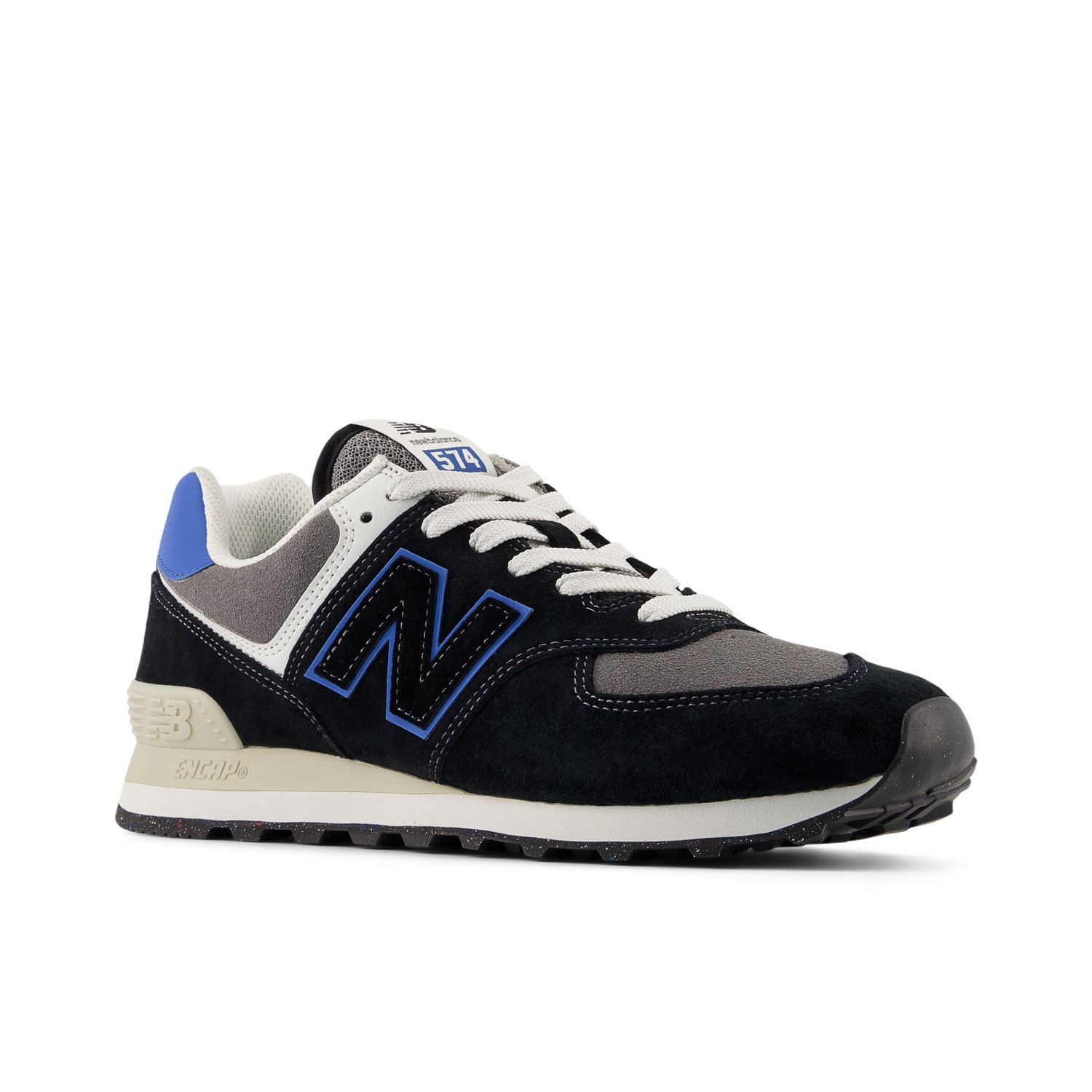 Sneaker NEW BALANCE "574", Gr. 43, bunt (schwarz, blau a), Synthetik, Textil, sportlich, Schuhe