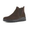Chelseaboots GABOR "DAVOS", Damen, Gr. 39, braun (dunkelbraun), Veloursleder, Elastischer Einsatz, unifarben, Basic, Schuhe, Keilboots, Ankleboots in Komfortweite H (= sehr weit)