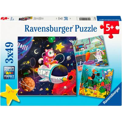 Puzzle RAVENSBURGER "3x49, Tierwissenschaftler", bunt, Puzzles, KinderB:21cm H:21cm, Motiv, Made in Europe, B:21cm H:21cm