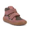 Barfußschuh FRODDO "BAREFOOT TEX AUTUMN", Kinder, Gr. 33, rosa (rosa, grau), Veloursleder, Textil, colorblocking, modisch, Schuhe, Klettschuh, Winterstiefel mit TEX-Membrane