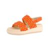 Plateausandaletten PAUL GREEN "Paul Green Sandalen Lederimitat", Damen, Gr. 39, orange, Lederimitat, casual, Schuhe