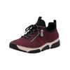 Sneaker RIEKER "Rieker Sneaker Lederimitat", Damen, Gr. 39, schwarz, bordeaux, Lederimitat, casual, Schuhe