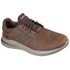Slip-On Sneaker SKECHERS "DELSON 3.0", Herren, Gr. 45, braun, Leder, casual, Schuhe, Sneaker, Freizeitschuh, Slipper mit Goga Mat-Fußgewölbestützung