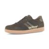Plateausneaker GABOR, Damen, Gr. 40, grün (oliv), Veloursleder, Glattleder, unifarben, sportlich, Schuhe, Freizeitschuh, Halbschuh, Schnürschuh mit gepolstertem Schaftrand