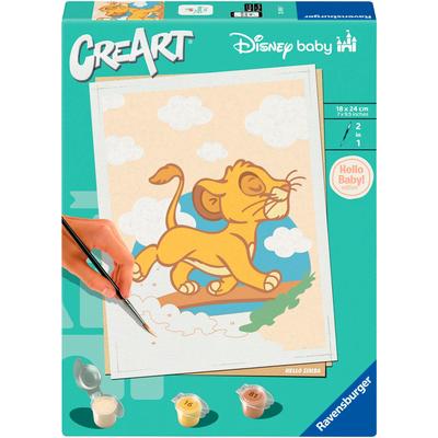 Malen nach Zahlen RAVENSBURGER "CreArt, Hello Baby, Simba", bunt, Malvorlagen, KinderB:18cm H:24cm, für Erwachsene; Made in Europe, B:18cm H:24cm Image