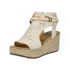 Keilsandalette BLOWFISH "Blowfish Sandalen Lederimitat/Textil", Damen, Gr. 41, weiß (bone), Lederimitat, Textil, casual, Schuhe