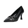 High-Heel-Pumps NERO GIARDINI "Nero Giardini Pumps Leder", Damen, Gr. 38, schwarz, Leder, casual, Schuhe