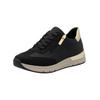 Sneaker RIEKER "Rieker Sneaker Lederimitat", Damen, Gr. 37, gold (schwarz, gold), Lederimitat, casual, Schuhe
