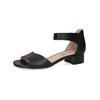 Riemchensandale CAPRICE "Caprice Sandalen Nappaleder", Damen, Gr. 38, schwarz, Nappaleder, casual, Schuhe