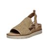 Keilsandalette TAMARIS "Tamaris Sandalen Leder/Textil", Damen, Gr. 38, braun (tan), Leder, Textil, casual, Schuhe