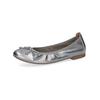 Ballerina CAPRICE "Caprice Ballerinas Leder", Damen, Gr. 38, silber, Leder, casual, Schuhe