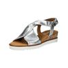 Riemchensandale GABOR COMFORT "Gabor Comfort Sandalen Leder", Damen, Gr. 40, silber, Leder, casual, Schuhe