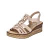 Keilsandalette RIEKER "Rieker Sandalen Lederimitat", Damen, Gr. 37, rosa (altrosa), Lederimitat, casual, Schuhe