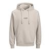 Kapuzensweatshirt "JJESOHO SWEAT HOOD NOOS PLS", Herren, Gr. 4XL, gelb (moonbeam), angeraute Sweatware, Obermaterial: 80% Baumwolle, 20% Polyester, JACK & JONES PLUSSIZE, bedruckt, modisch, regular fit, Langarm Rippbündchen, Sweatshirts, mit...