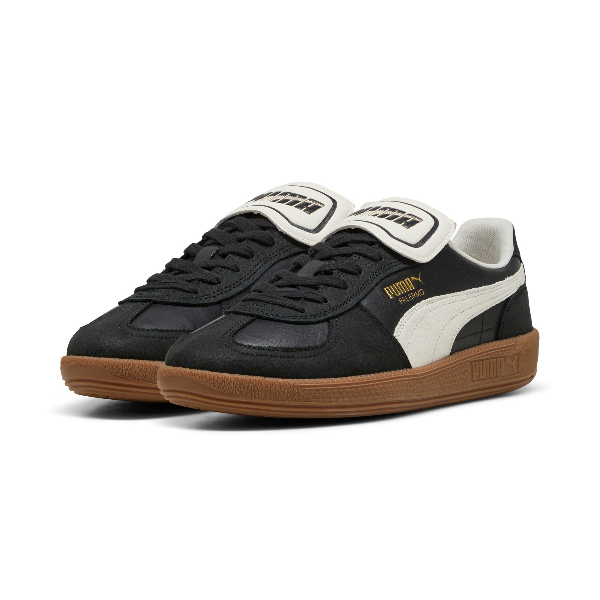 Sneaker PUMA "PALERMO PREMIUM", Gr. 44,5, puma schwarz, warm weiß, Leder, unifarben, Schuhe Image