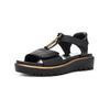 Keilsandalette ARA "Ara Sandalen Leder", Damen, Gr. 39, schwarz, Leder, casual, Schuhe