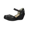 Keilpumps FLY LONDON "Fly London Sandalen Leder", Damen, Gr. 42, schwarz, Leder, casual, Schuhe